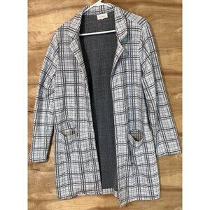 Melloday Woman XL coat cardigan  open front pockets notch lapel